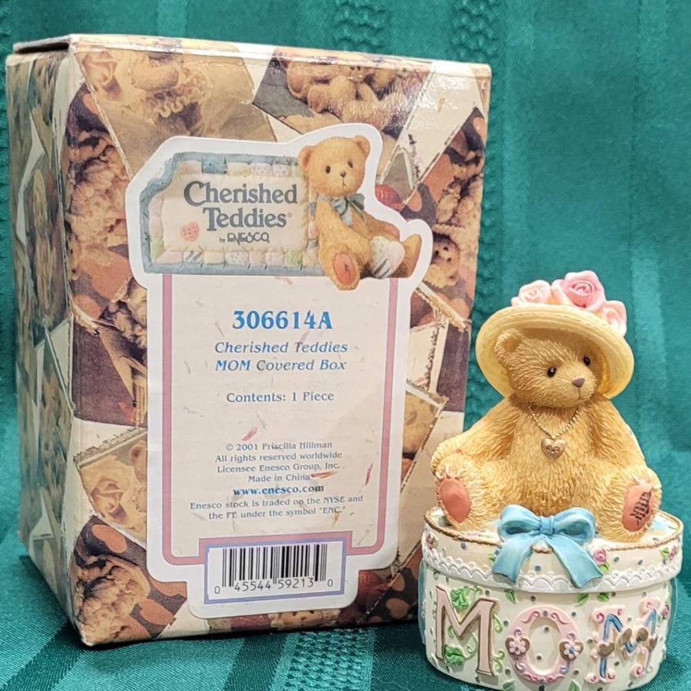 2001 AVON  Cherished Teddies "MOM" covered box